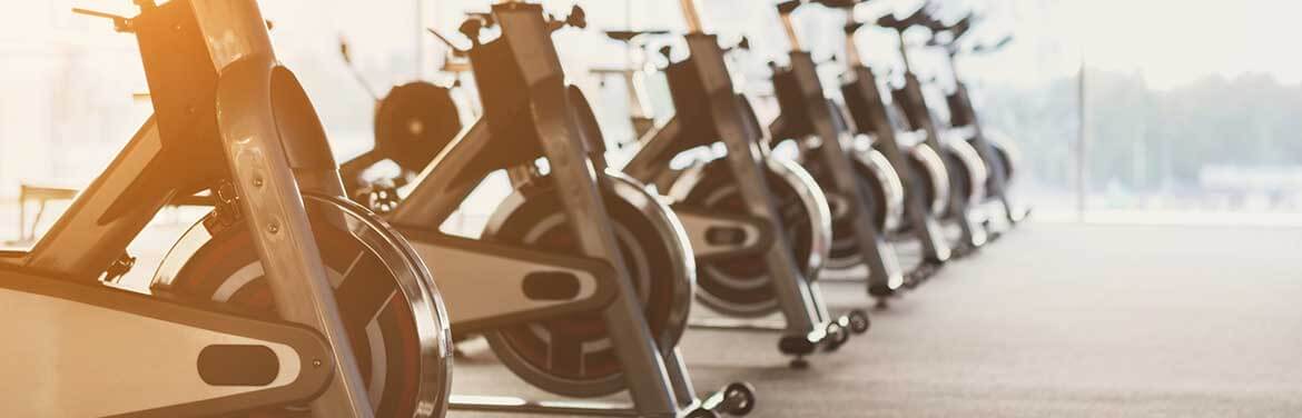 exercise bikes at health club